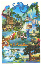 San Diego and Travel Posters Map By Robert Kinyon