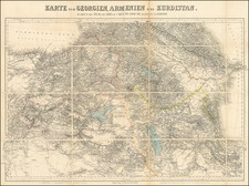 Central Asia & Caucasus and Persia & Iraq Map By Heinrich Kiepert