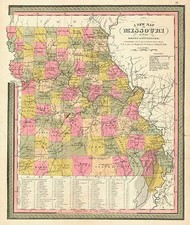 Midwest and Plains Map By Samuel Augustus Mitchell