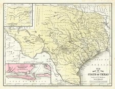 Texas Map By Samuel Augustus Mitchell