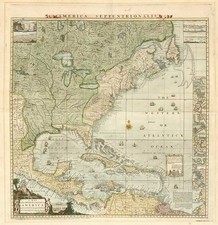 United States, North America and Canada Map By Henry Popple - Austen & Willdey