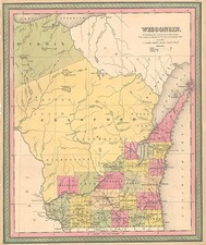 Midwest Map By Samuel Augustus Mitchell