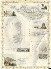 World and Atlantic Ocean Map By John Tallis