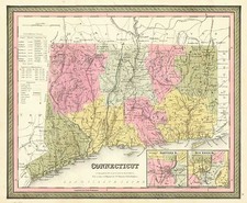 New England Map By Samuel Augustus Mitchell