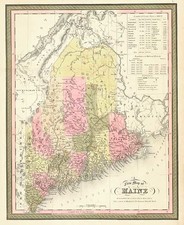 New England Map By Samuel Augustus Mitchell