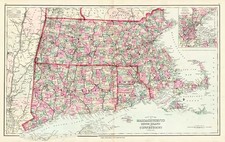 New England Map By O.W. Gray