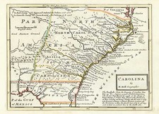 Mid-Atlantic, South and Southeast Map By Herman Moll