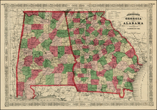South and Southeast Map By Alvin Jewett Johnson