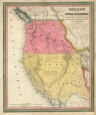 Southwest, Rocky Mountains and California Map By Samuel Augustus Mitchell