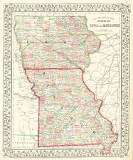 Midwest Map By Samuel Augustus Mitchell Jr.