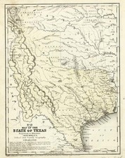 Texas Map By Samuel Augustus Mitchell