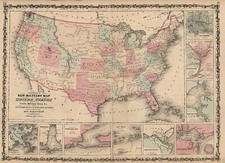 United States Map By Benjamin P Ward  &  Alvin Jewett Johnson