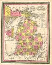 Midwest Map By Samuel Augustus Mitchell