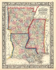 South Map By Samuel Augustus Mitchell Jr.