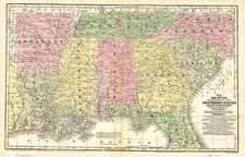 South and Southeast Map By Samuel Augustus Mitchell