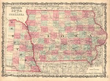 Midwest and Plains Map By Benjamin P Ward  &  Alvin Jewett Johnson