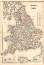 Europe and British Isles Map By Joseph Hutchins Colton