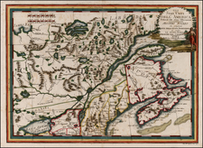 New England and Canada Map By Giovanni Maria Cassini