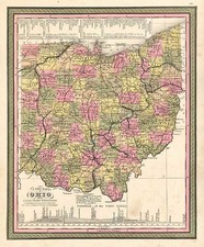 Midwest Map By Samuel Augustus Mitchell