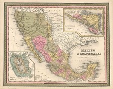 Texas, Southwest, Mexico and California Map By Samuel Augustus Mitchell