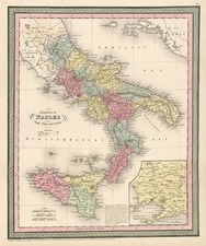 Europe, Italy, Mediterranean and Balearic Islands Map By Thomas, Cowperthwait & Co.