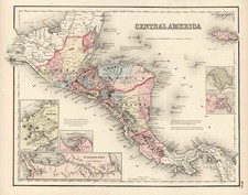 Central America Map By Joseph Hutchins Colton