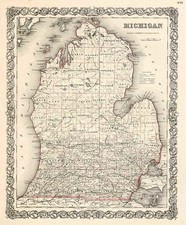 Midwest Map By Joseph Hutchins Colton