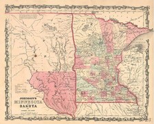 Midwest and Plains Map By Benjamin P Ward  &  Alvin Jewett Johnson