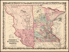 Midwest and Plains Map By Benjamin P Ward  &  Alvin Jewett Johnson