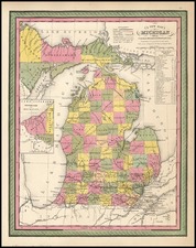 Midwest Map By Samuel Augustus Mitchell