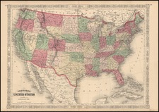 United States Map By Alvin Jewett Johnson