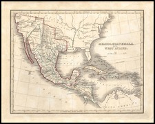 Texas, Southwest, Mexico and California Map By Thomas Gamaliel Bradford