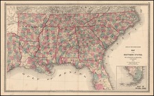 South and Southeast Map By Warner & Beers