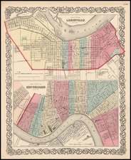 South and Midwest Map By Joseph Hutchins Colton