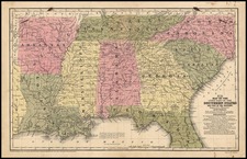 United States and Southeast Map By Samuel Augustus Mitchell