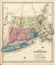 New England Map By Daniel Burgess & Co.