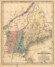 New England Map By Daniel Burgess & Co.