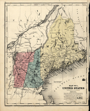 New England Map By Daniel Burgess & Co.