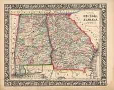 South and Southeast Map By Samuel Augustus Mitchell Jr.