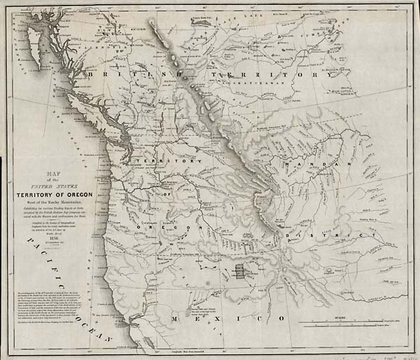 Map of the United States Territory of Oregon West of the Rocky ...