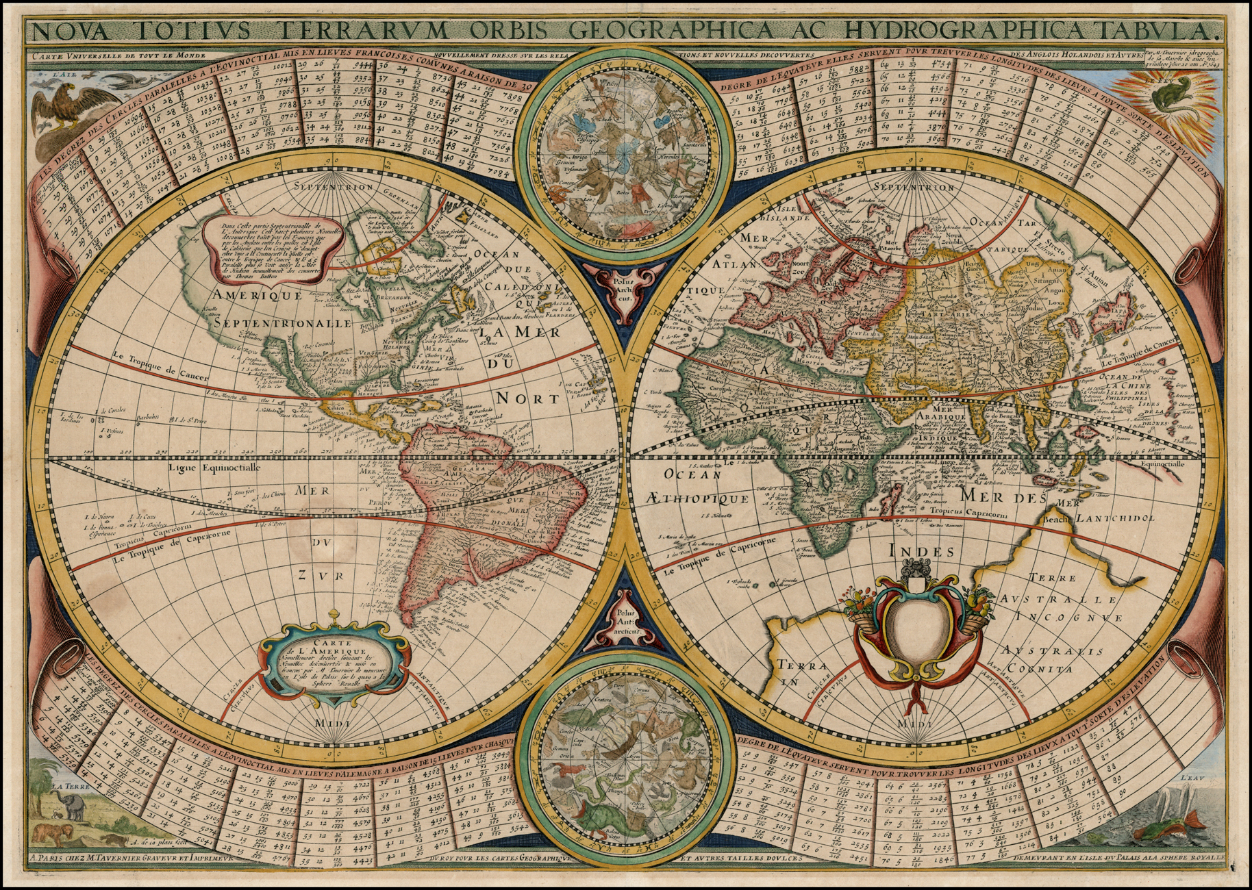 Nova totius Terrarum Orbis Geographica AC Hydrographica tabula карта