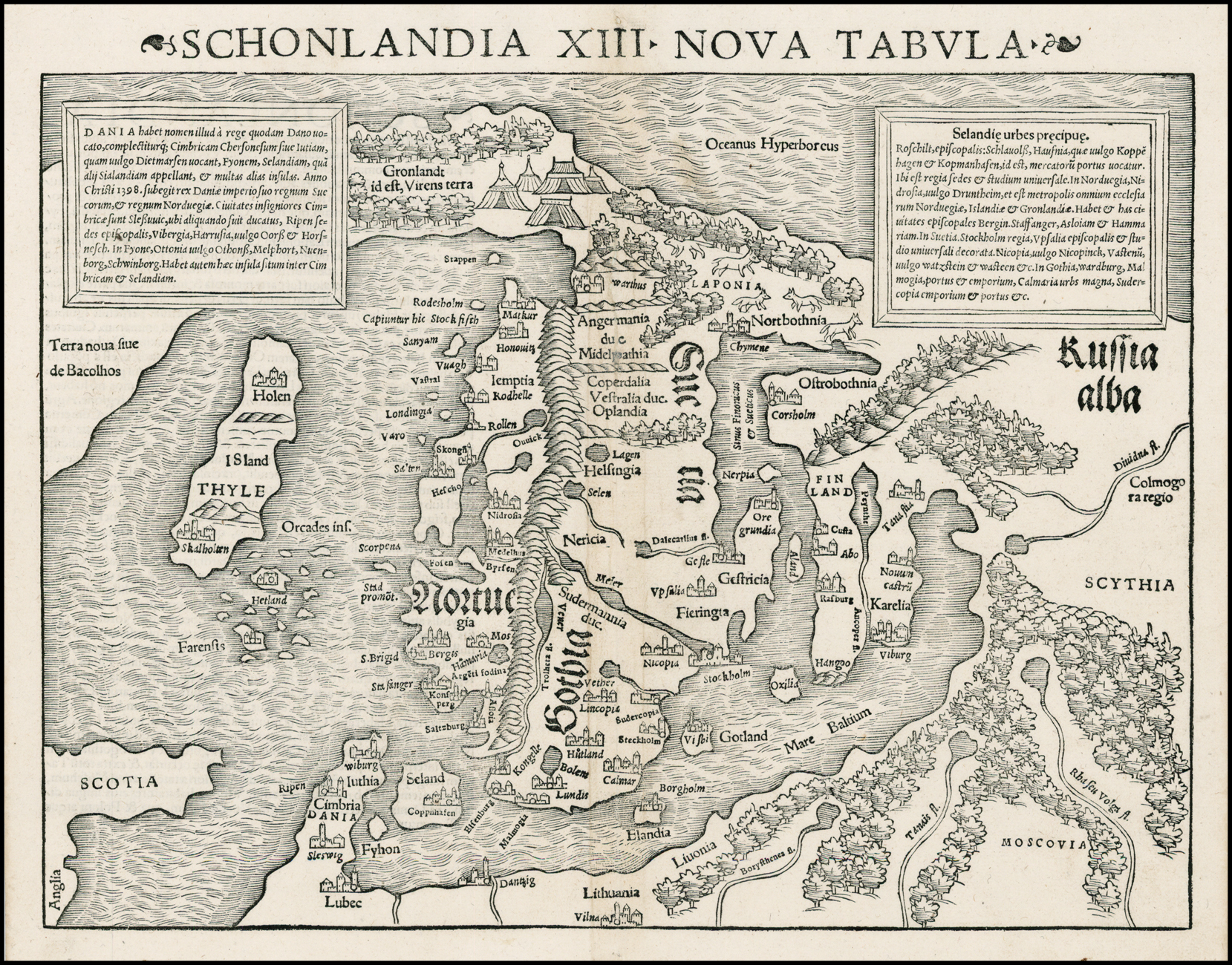 schonlandia xiii nova tabula 1st map of scandinavia barry lawrence ruderman antique maps inc