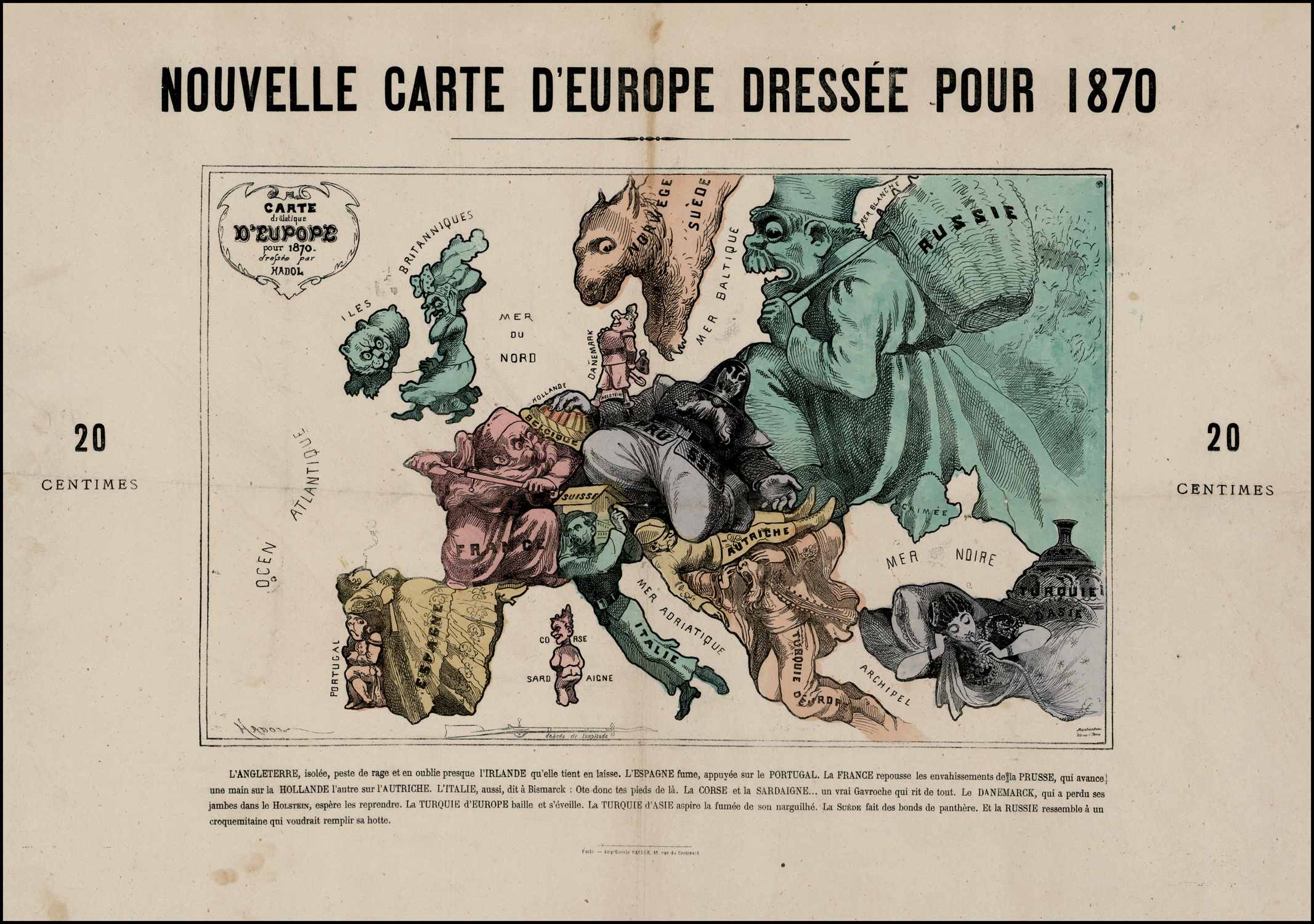 Nouvelle Carte Deurope Dressee Pour 1870 Barry Lawrence