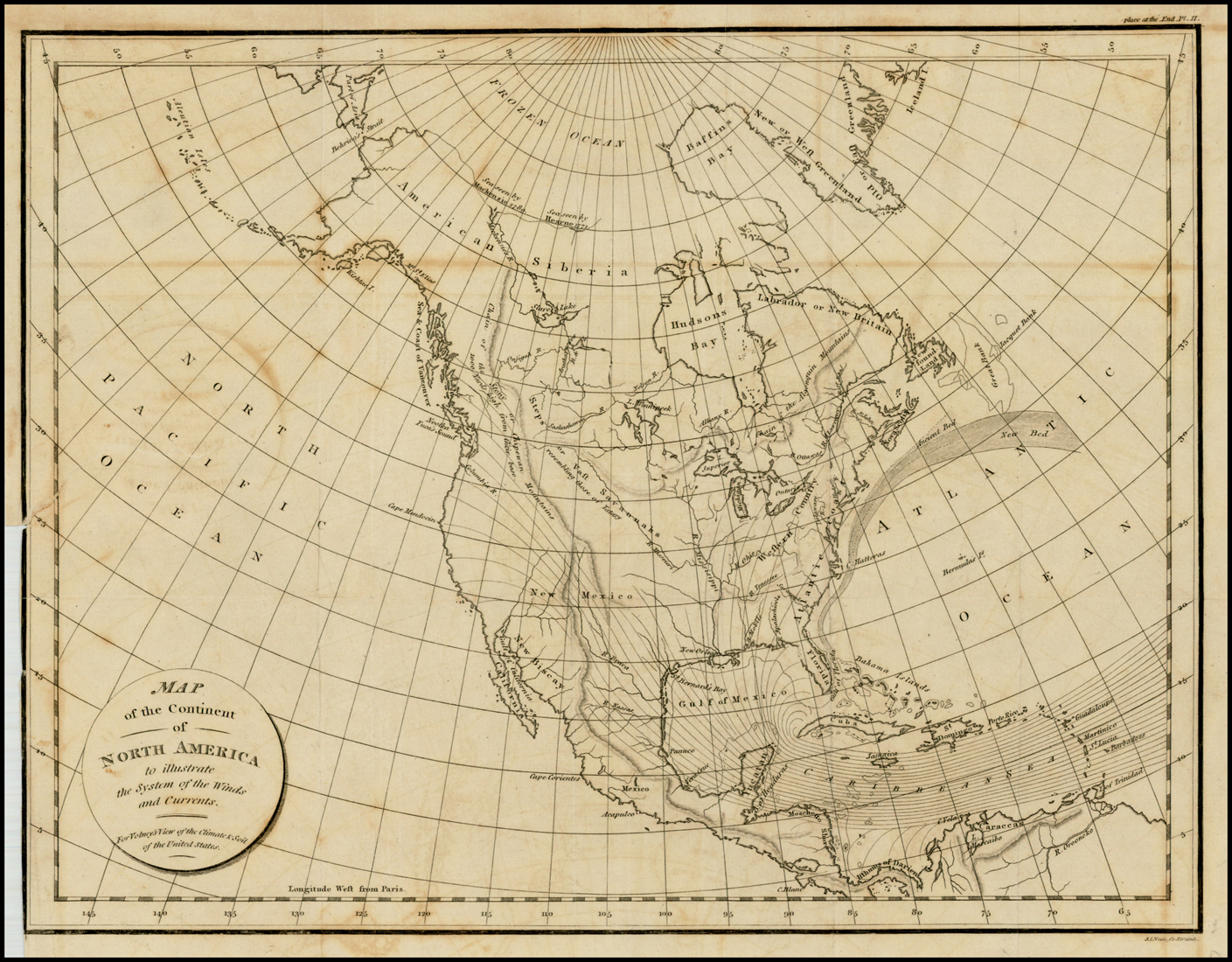 Map of the Continent of North America to illustrate the System of Winds ...