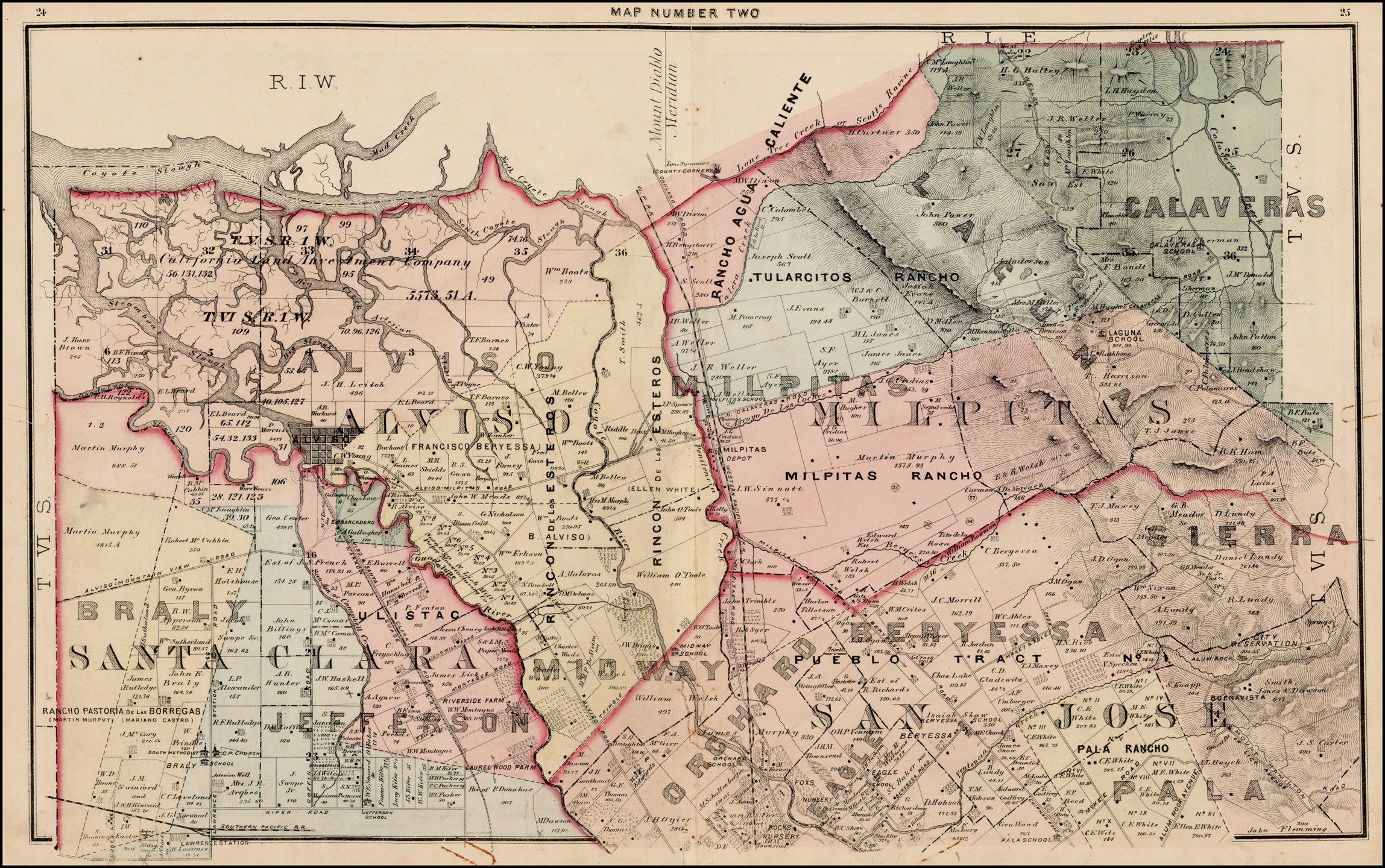 Map of subsidence in the Santa Clara Valley, California, 1934-1967