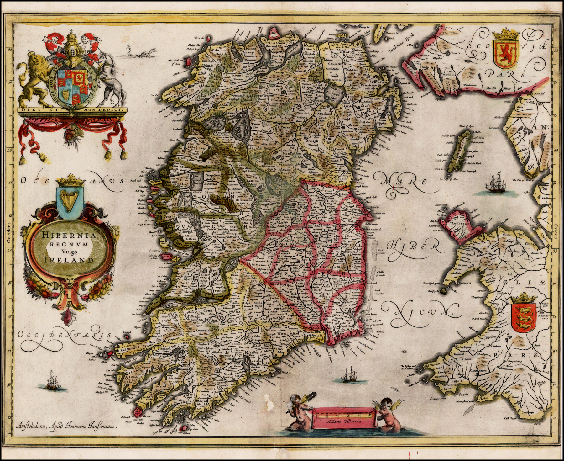 Hibernia Regnum Vulgo Ireland Barry Lawrence Ruderman Antique Maps Inc.