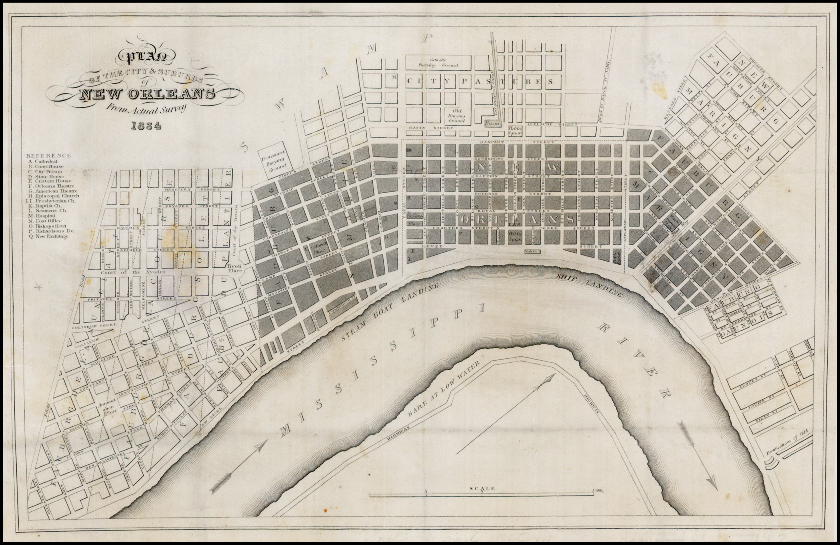Plan of the City & Suburbs of New Orleans From Actual Survey . . . 1834
