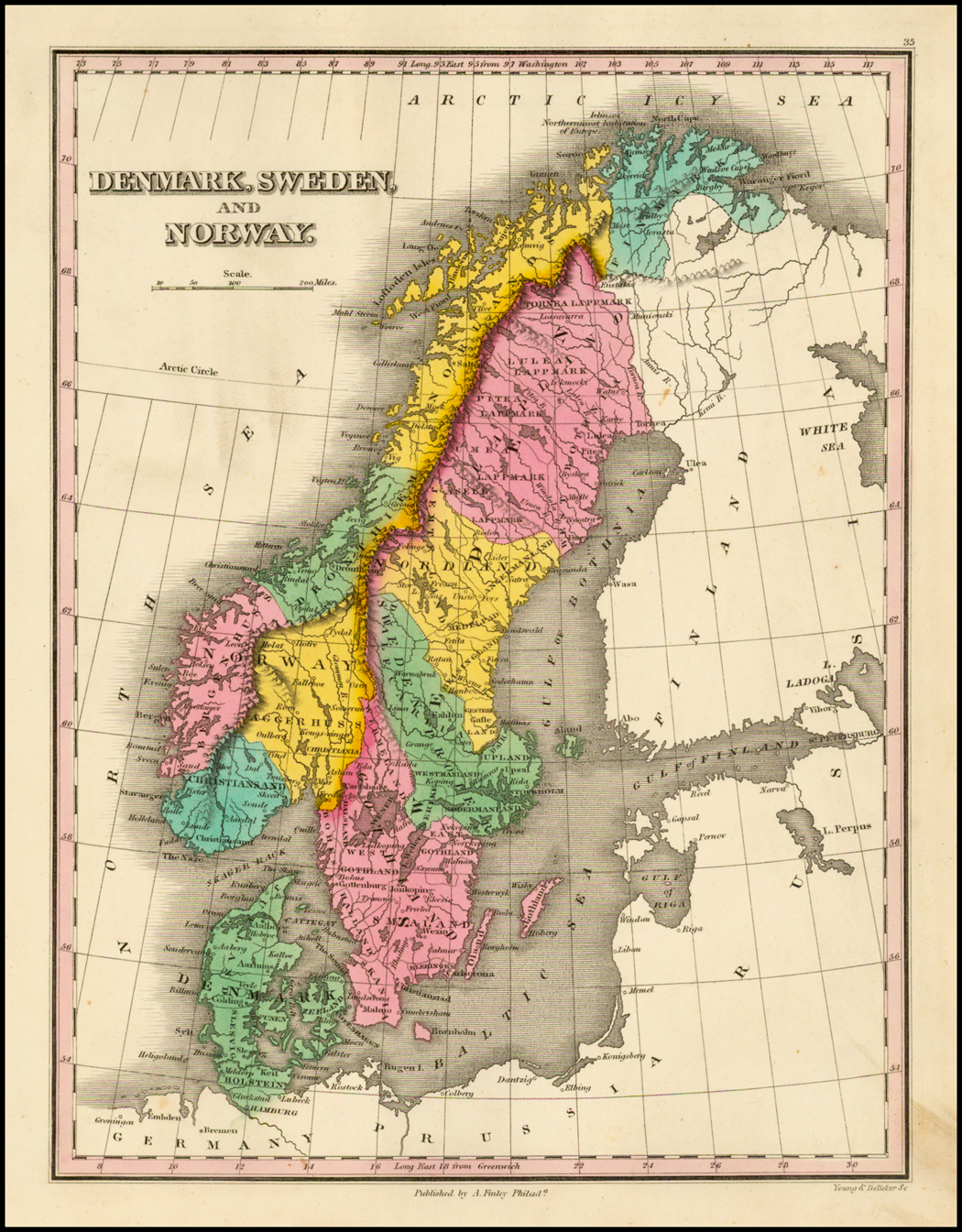 Denmark, Sweden and Norway - Barry Lawrence Ruderman Antique Maps Inc.