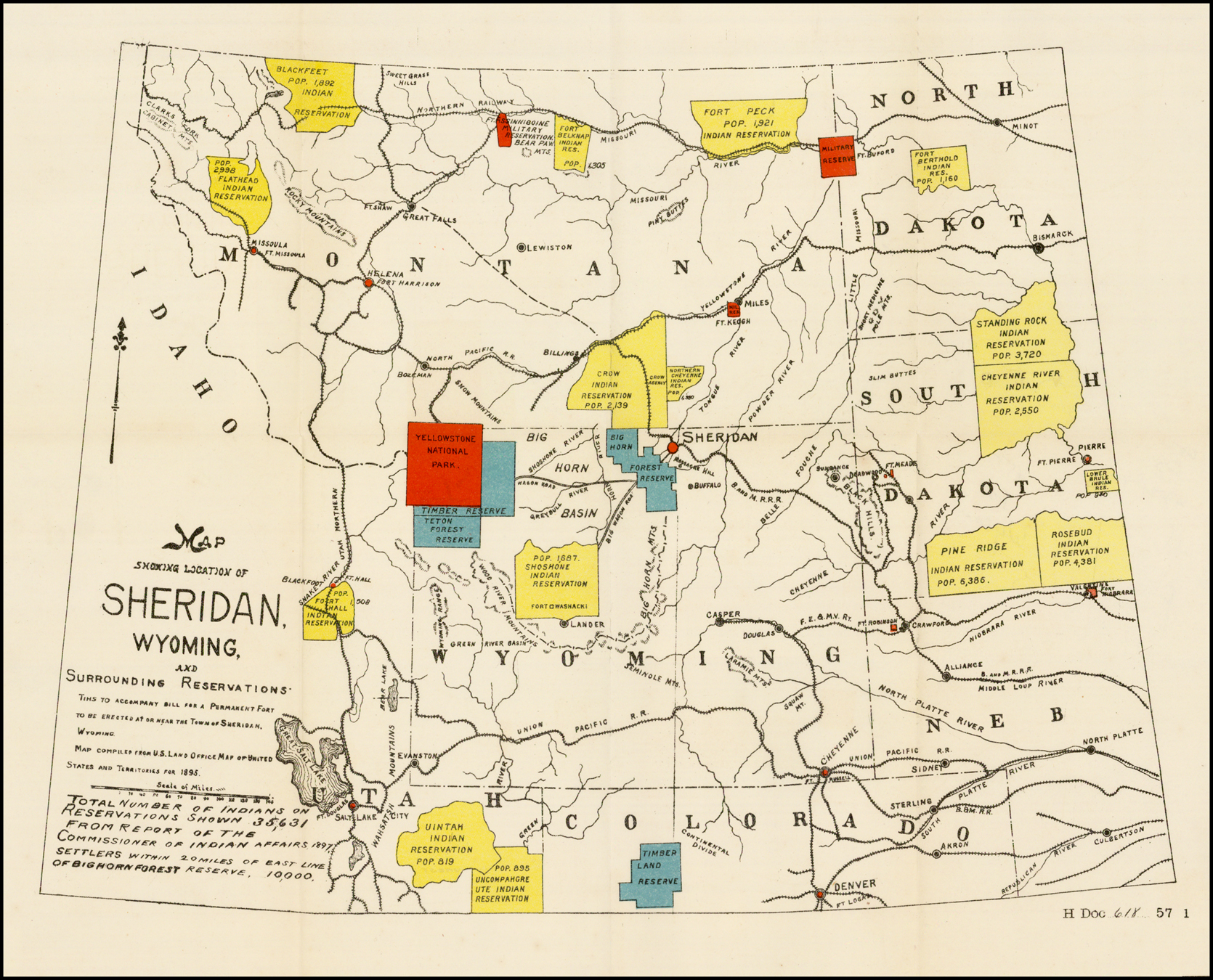 Map Showing Location Of Sheridan Wyoming And Surrounding