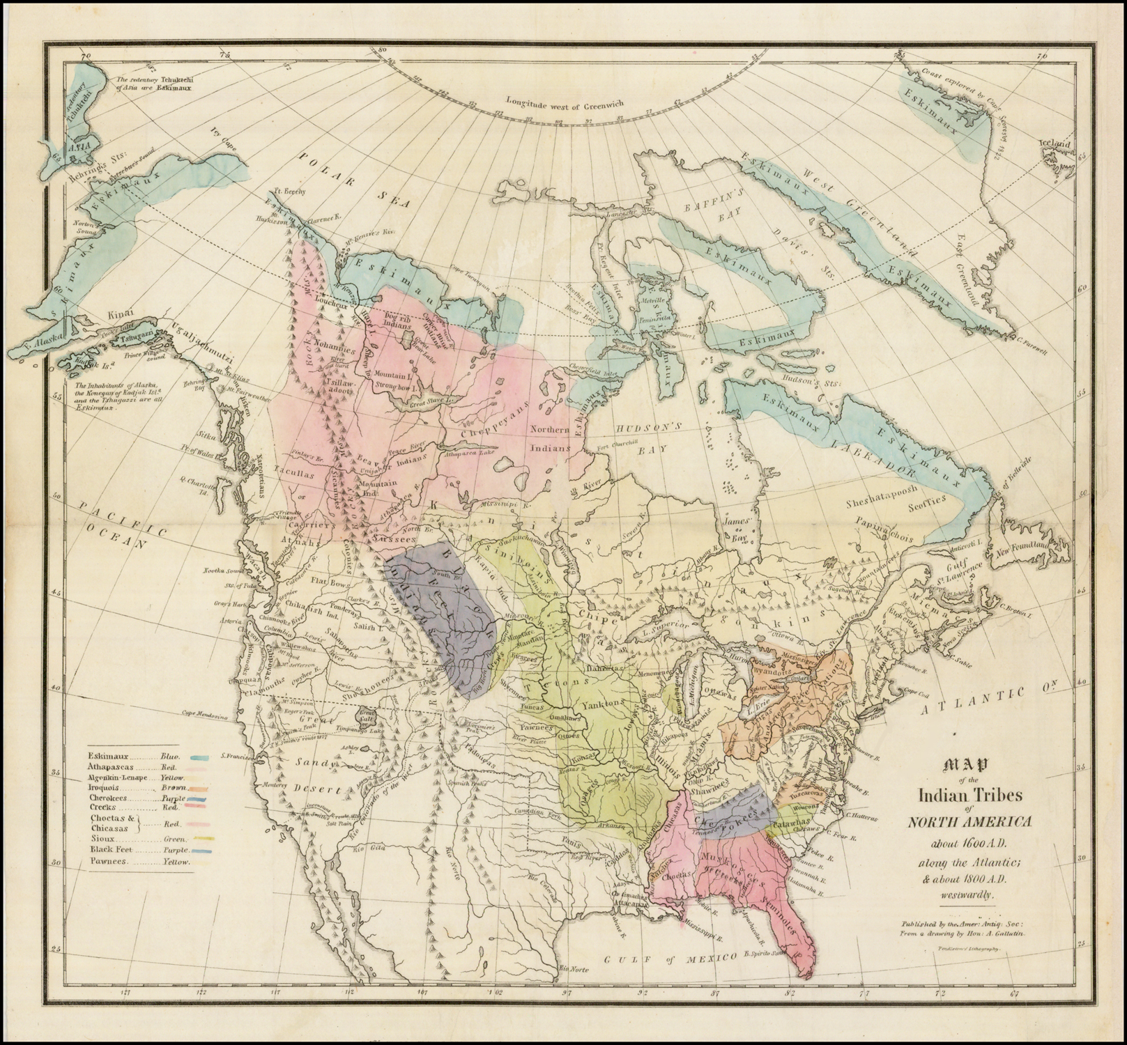native american us map 1600